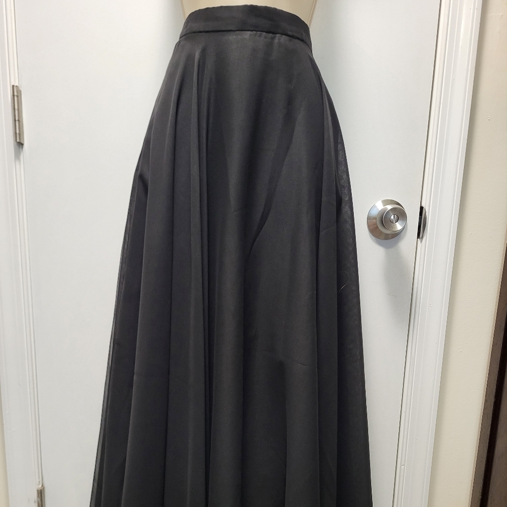 Lord & Taylor Vintage Classic Black Chiffon Maxi Skirt